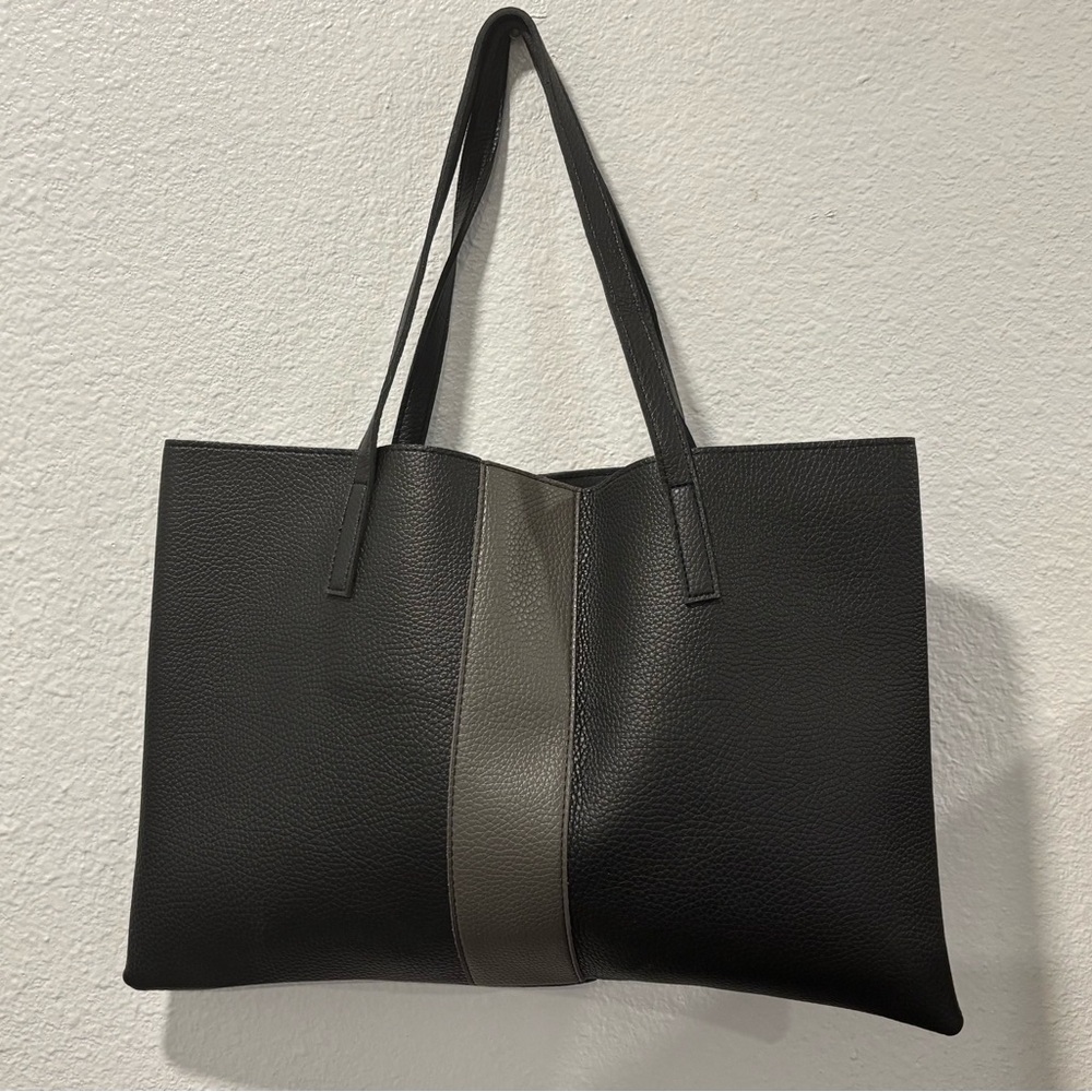Vince Camuto Black and Gray Tote Bag with Sleek Design